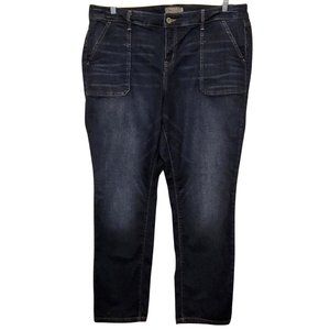 Torrid Womens Boyfriend Straight Jeans Vintage Stretch Dark Wash Size 20-22 Tall